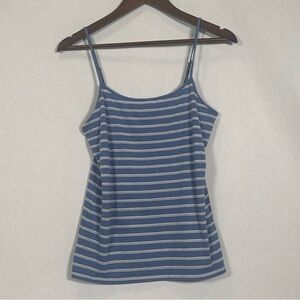 LOFT Blue and White Fitted Camisole